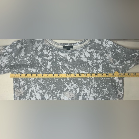 Womens J. Crew Gray White Paint Splatter Pullover Sweater Sweatshirt Sz M 80’s - Picture 6 of 8